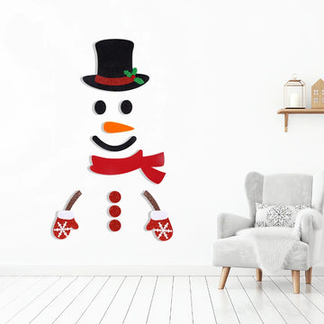 Christmas Decoration Christmas Door Window Stickers Felt Cloth Santa Claus Snowman Wall Sticker New Year Home Decoration 2024