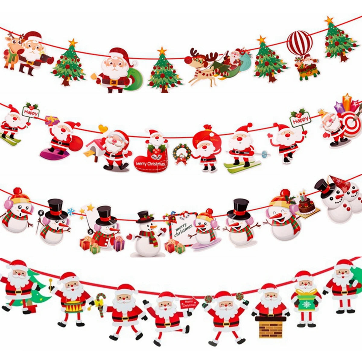 Christmas Banner Garland Merry Christmas Decoration For Home 2024 Xmas Tree Ornaments Gifts Navidad Noel Happy New Year 2025